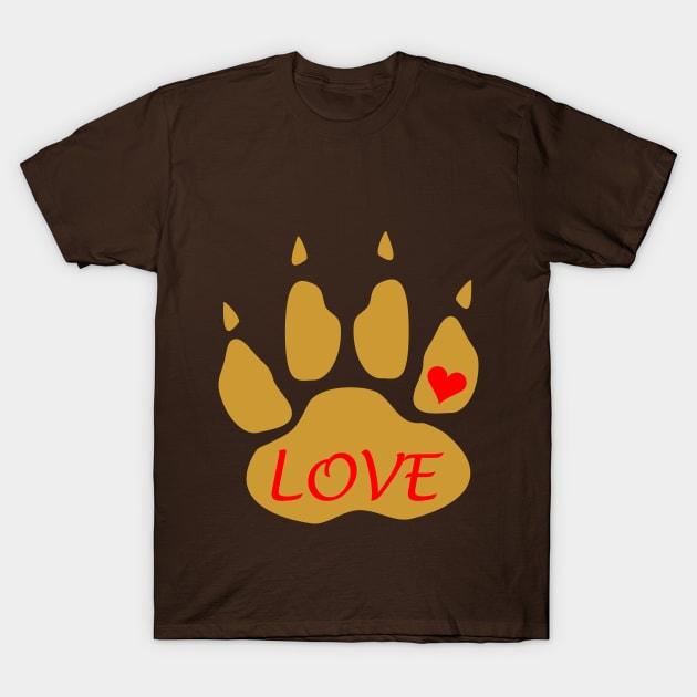 Love Paw T-Shirt by BeAwesomeApparel